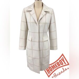 Women's Cream Checkered Coat NO SIZE NO BRAND